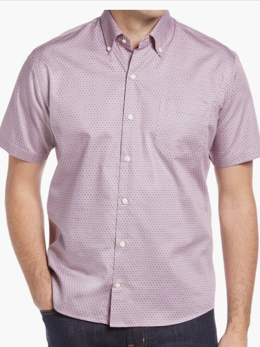 Peter Millar Geo Short-Sleeve Button Up (M)